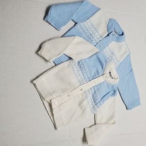 Sets Vintage BABYCREST Baby Knit Jersey Sweaters Cardigan